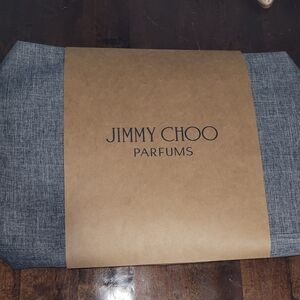 Jimmy Choo Gray and Tan Fabric Pouch